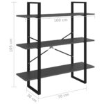 Bibliothèque gris 100x30x105 cm bois d’ingénierie – Image 5