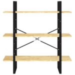 Bibliothèque à 3 niveaux 100x30x105 cm Bois de pin massif – Image 4