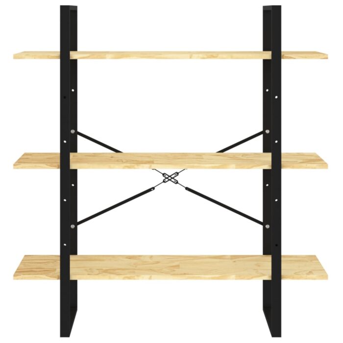 Bibliothèque à 3 niveaux 100x30x105 cm Bois de pin massif – Image 4