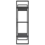 Bibliothèque à 3 niveaux Gris 100x30x105 cm Bois de pin massif – Image 4