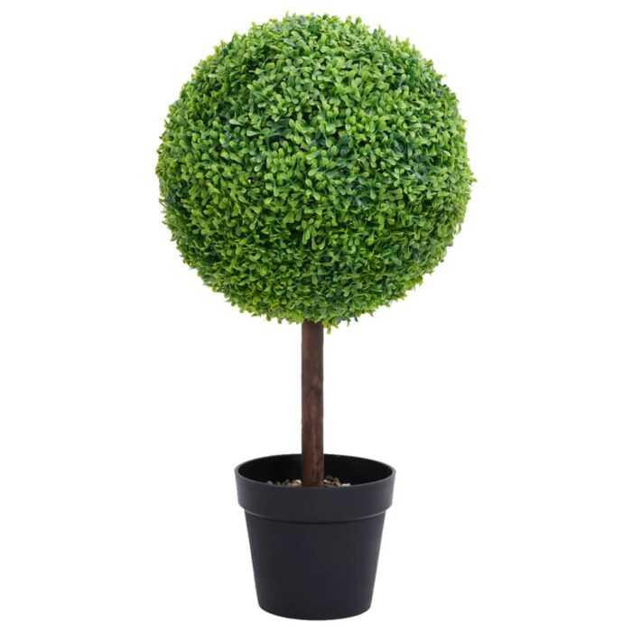Plante de buis artificiel avec pot Forme de boule Vert 71 cm – Image 1