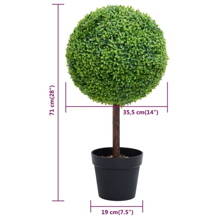 Plante de buis artificiel avec pot Forme de boule Vert 71 cm – Image 4