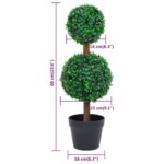 Plante de buis artificiel avec pot Forme de boule Vert 60 cm – Image 4
