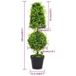 Plante de buis artificiel avec pot Vert 100 cm – Image 4