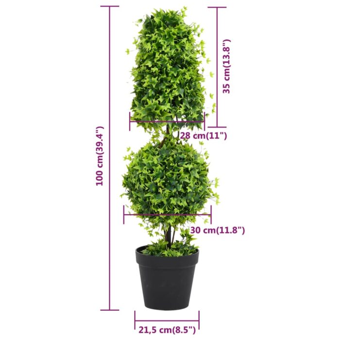 Plante de buis artificiel avec pot Vert 100 cm – Image 4