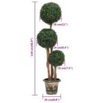 Plante de buis artificiel avec pot Forme de boule Vert 119 cm – Image 4