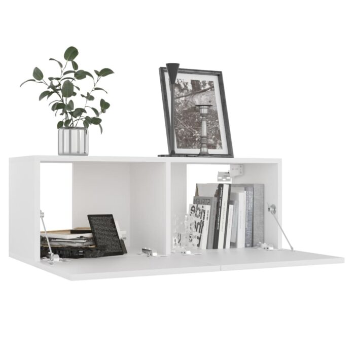 Meubles TV 4 pcs Blanc 80x30x30 cm Bois d'ingénierie – Image 2