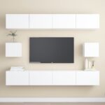 Ensemble de meubles TV 6 pcs Blanc Bois d'ingénierie