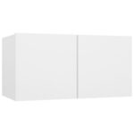 Ensemble de meuble TV 2 pcs Blanc Bois d'ingénierie – Image 2