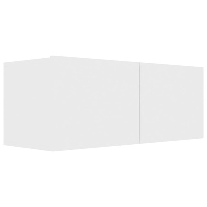 Ensemble de meuble TV 2 pcs Blanc Bois d'ingénierie – Image 3