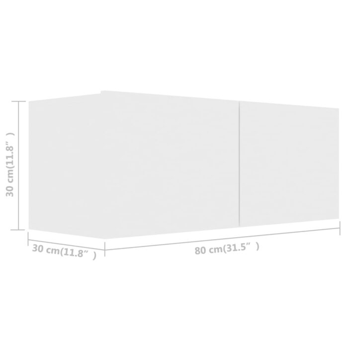 Ensemble de meubles TV 2 pcs Blanc Bois d'ingénierie – Image 4