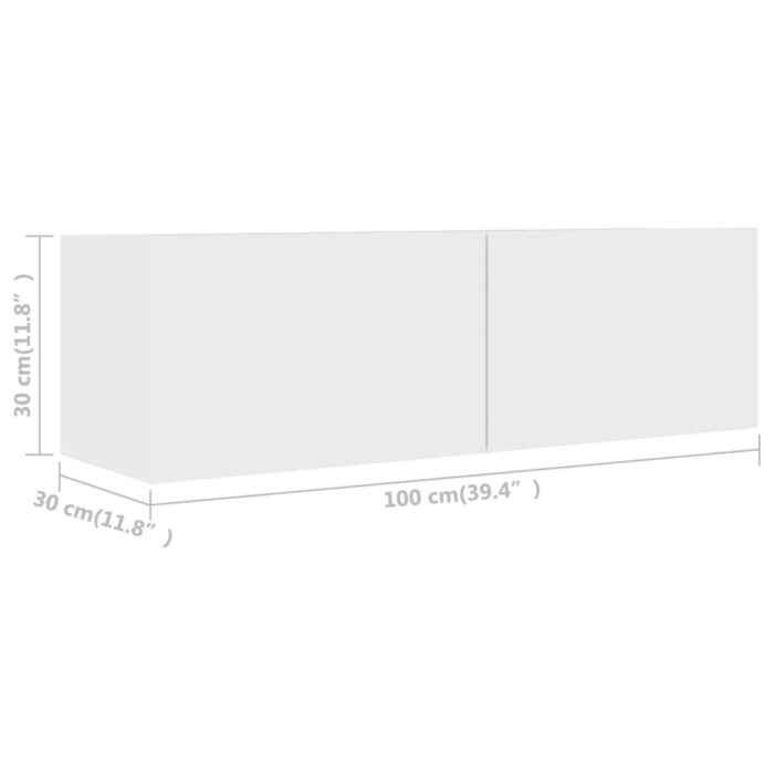 Ensemble de meubles TV 2 pcs Blanc Bois d'ingénierie – Image 5