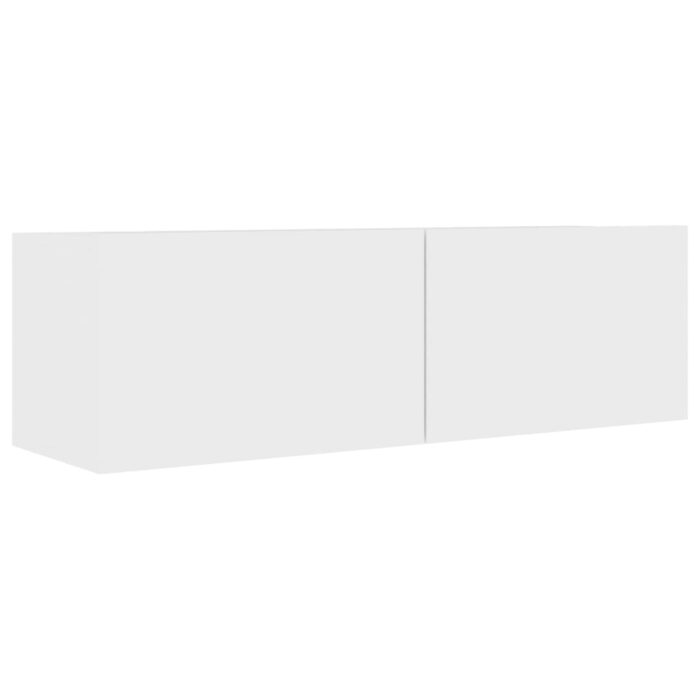 Ensemble de meuble TV 4 pcs Blanc Bois d'ingénierie – Image 3