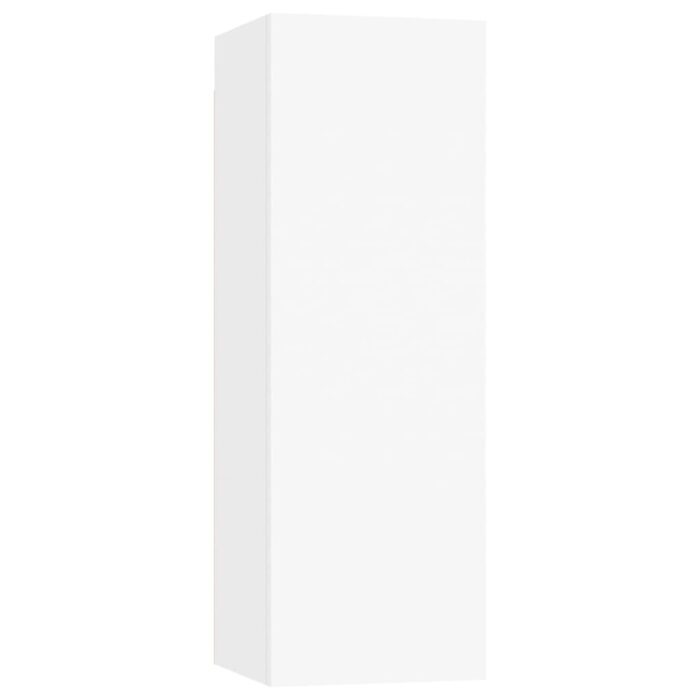 Ensemble de meuble TV 4 pcs Blanc Bois d'ingénierie – Image 2