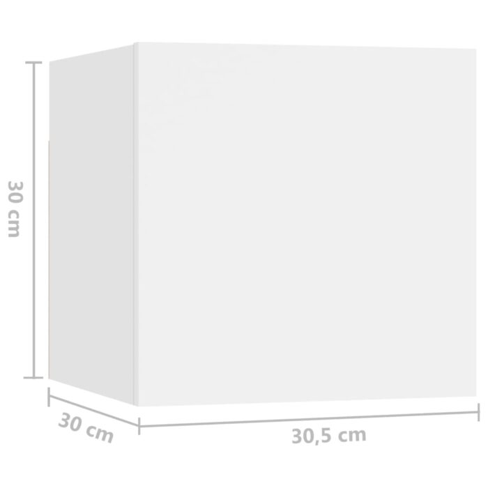 Ensemble de meuble TV 4 pcs Blanc Bois d'ingénierie – Image 4