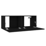 Ensemble de meubles TV 3 pcs Noir Bois d'ingénierie – Image 6