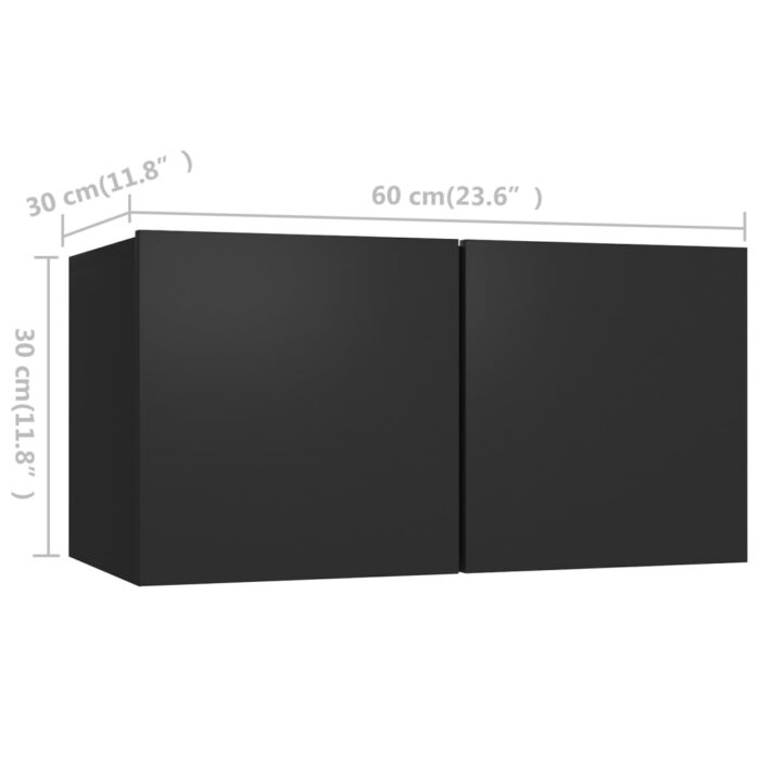 Ensemble de meubles TV 3 pcs Noir Bois d'ingénierie – Image 8