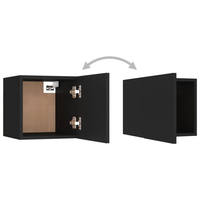 Ensemble de meubles TV 6 pcs Noir Bois d'ingénierie – Image 5