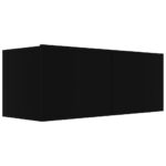 Ensemble de meuble TV 4 pcs Noir Bois d'ingénierie – Image 3