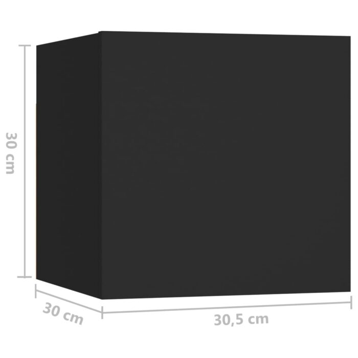 Ensemble de meuble TV 4 pcs Noir Bois d'ingénierie – Image 5
