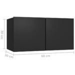 Ensemble de meuble TV 4 pcs Noir Bois d'ingénierie – Image 6