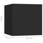 Ensemble de meubles TV 4 pcs Noir Bois d'ingénierie – Image 4