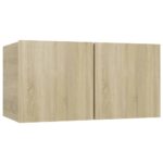 Ensemble de meuble TV 3 pcs Chêne sonoma Aggloméré – Image 2