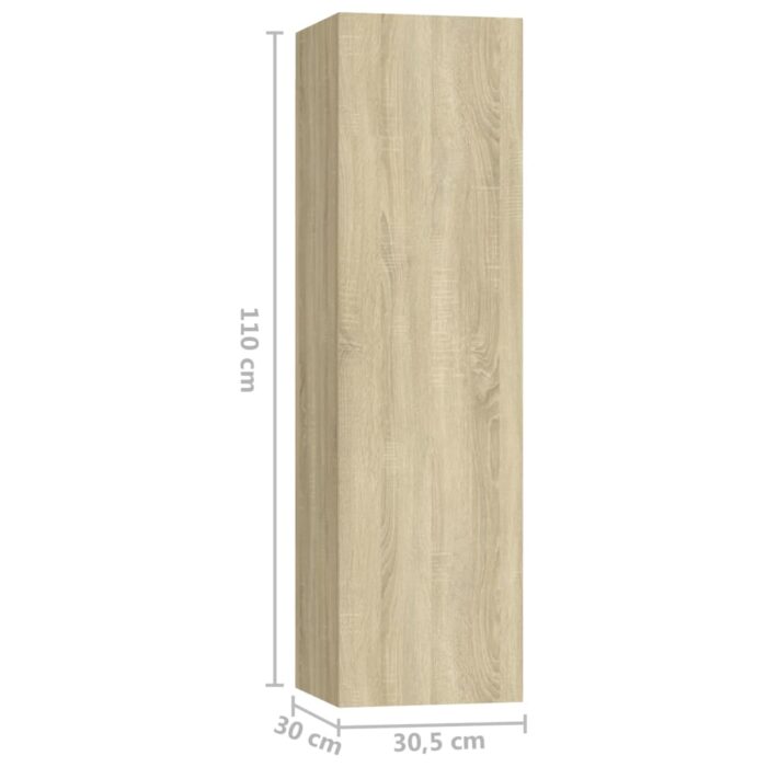 Ensemble de meuble TV 4 pcs Chêne sonoma Bois d'ingénierie – Image 7