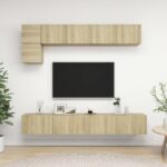 Ensemble de meuble TV 5 pcs Chêne sonoma Bois d'ingénierie