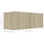 Ensemble de meuble TV 2 pcs Chêne sonoma Bois d'ingénierie – Image 4