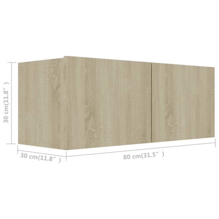 Ensemble de meuble TV 2 pcs Chêne sonoma Bois d'ingénierie – Image 4