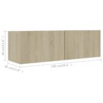 Ensemble de meuble TV 2 pcs Chêne sonoma Bois d'ingénierie – Image 5