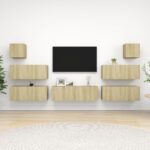 Ensemble de meuble TV 7 pcs Chêne sonoma Bois d'ingénierie