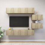 Ensemble de meuble TV 6 pcs Chêne sonoma Bois d'ingénierie