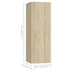 Meubles TV 4 pcs Chêne sonoma 30,5x30x90 cm Bois d'ingénierie – Image 3