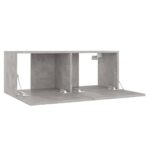 Ensemble de meubles TV 3 pcs Gris béton Bois d'ingénierie – Image 6