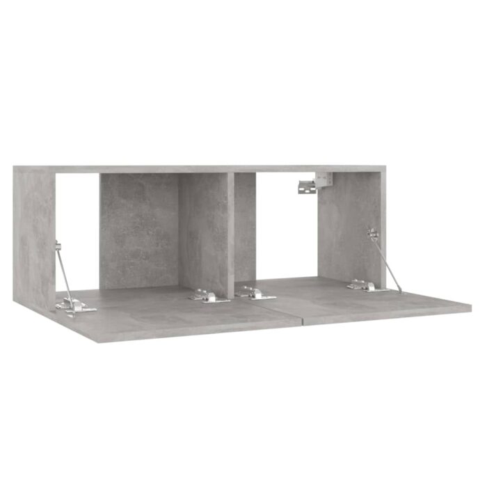 Ensemble de meubles TV 3 pcs Gris béton Bois d'ingénierie – Image 6