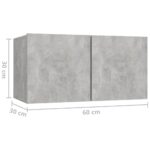 Ensemble de meuble TV 3 pcs Gris béton Bois d'ingénierie – Image 4