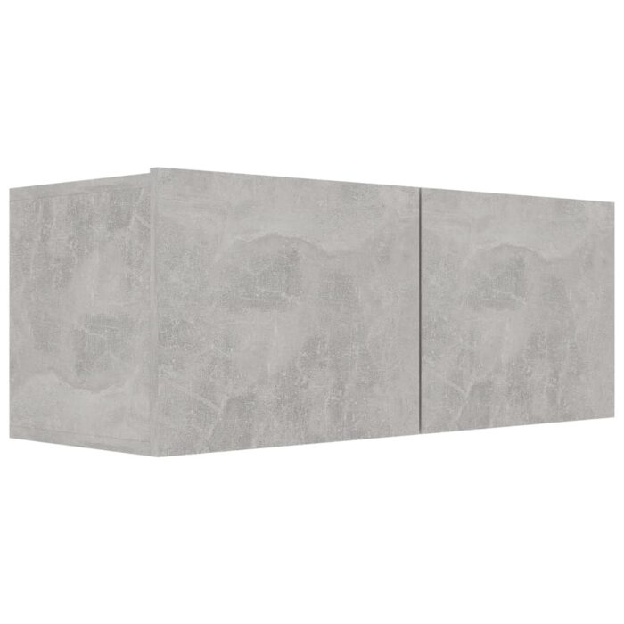 Ensemble de meuble TV 4 pcs Gris béton Bois d'ingénierie – Image 3