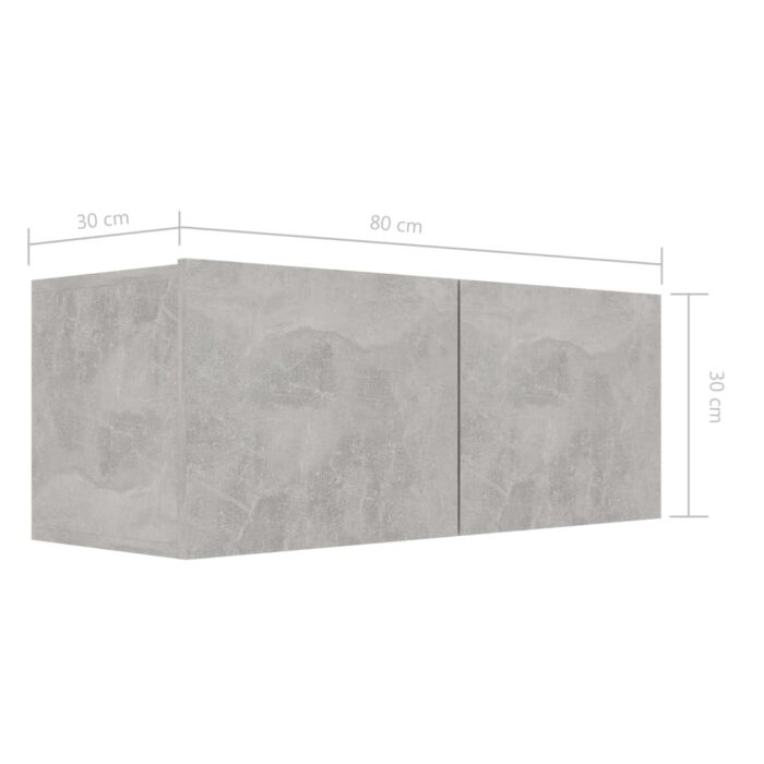 Ensemble de meuble TV 8 pcs Gris béton Aggloméré – Image 6