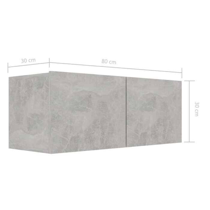 Meubles TV 3 pcs Gris béton Bois d'ingénierie – Image 4