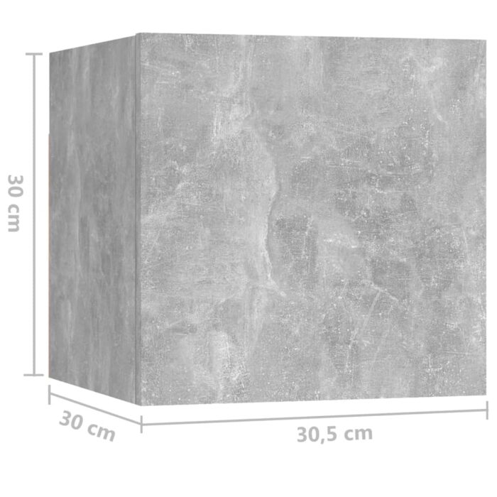Ensemble de meuble TV 8 pcs Gris béton Bois d'ingénierie – Image 5