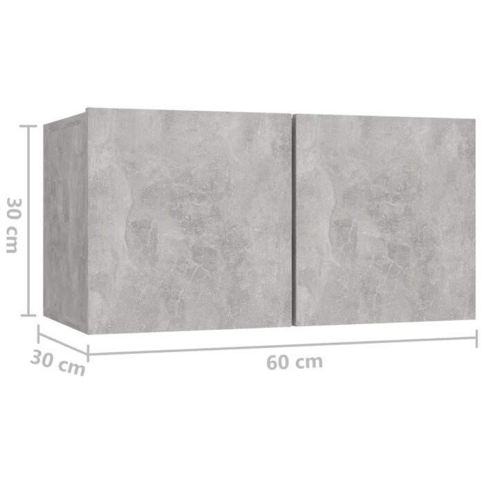 Ensemble de meuble TV 8 pcs Gris béton Bois d'ingénierie – Image 6
