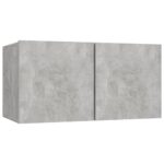 Ensemble de meuble TV 4 pcs Gris béton Aggloméré – Image 3