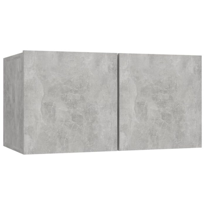 Ensemble de meuble TV 4 pcs Gris béton Aggloméré – Image 3