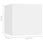 Table de chevet Blanc 30,5x30x30 cm Bois d'ingénierie – Image 7