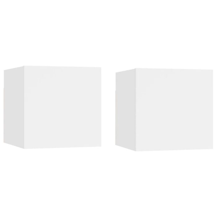 Tables de chevet 2 pcs Blanc 30,5x30x30 cm Bois d'ingénierie – Image 1