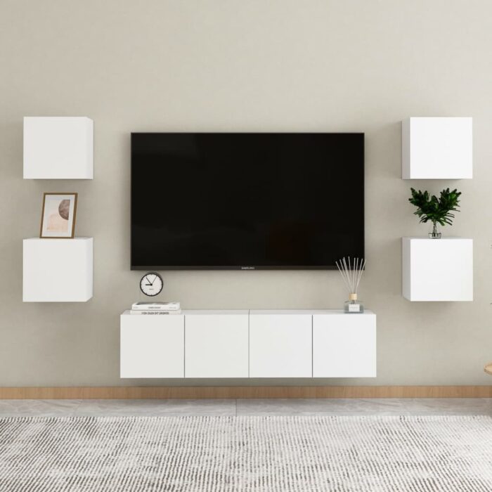 Tables de chevet 2 pcs Blanc 30,5x30x30 cm Bois d'ingénierie – Image 2