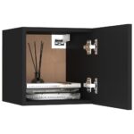 Tables de chevet 2 pcs Noir 30,5x30x30 cm Bois d'ingénierie – Image 3