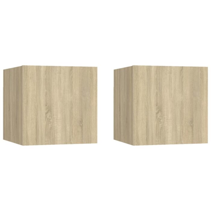Tables de chevet 2pcs Chêne sonoma 30,5x30x30cm Bois ingénierie – Image 1